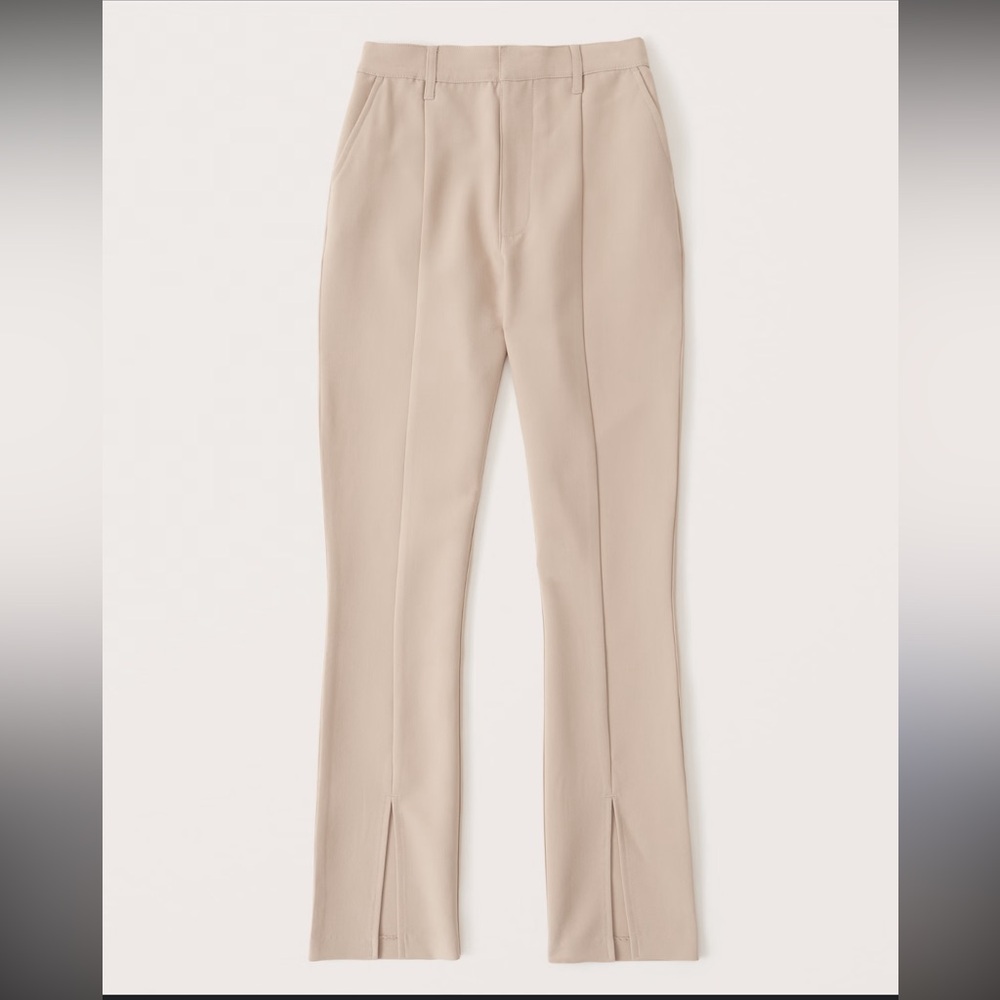 Abercrombie & Fitch Beige Ultra Skinny High Rise Split Leg Pants